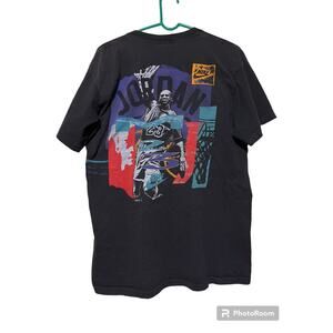 XL 1980s Nike Single Stitch Jordan Shirt Black Gray White Tag Y2k Vintage Vtg 23